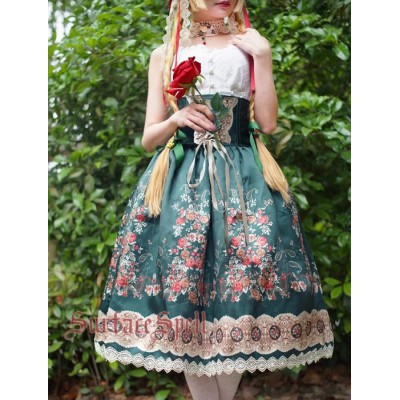 Surface Spell Gothic Alpen Rose Dirndl Corset Skirt